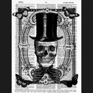 Gothic Steampunk Skull Macabre Dictionary Print